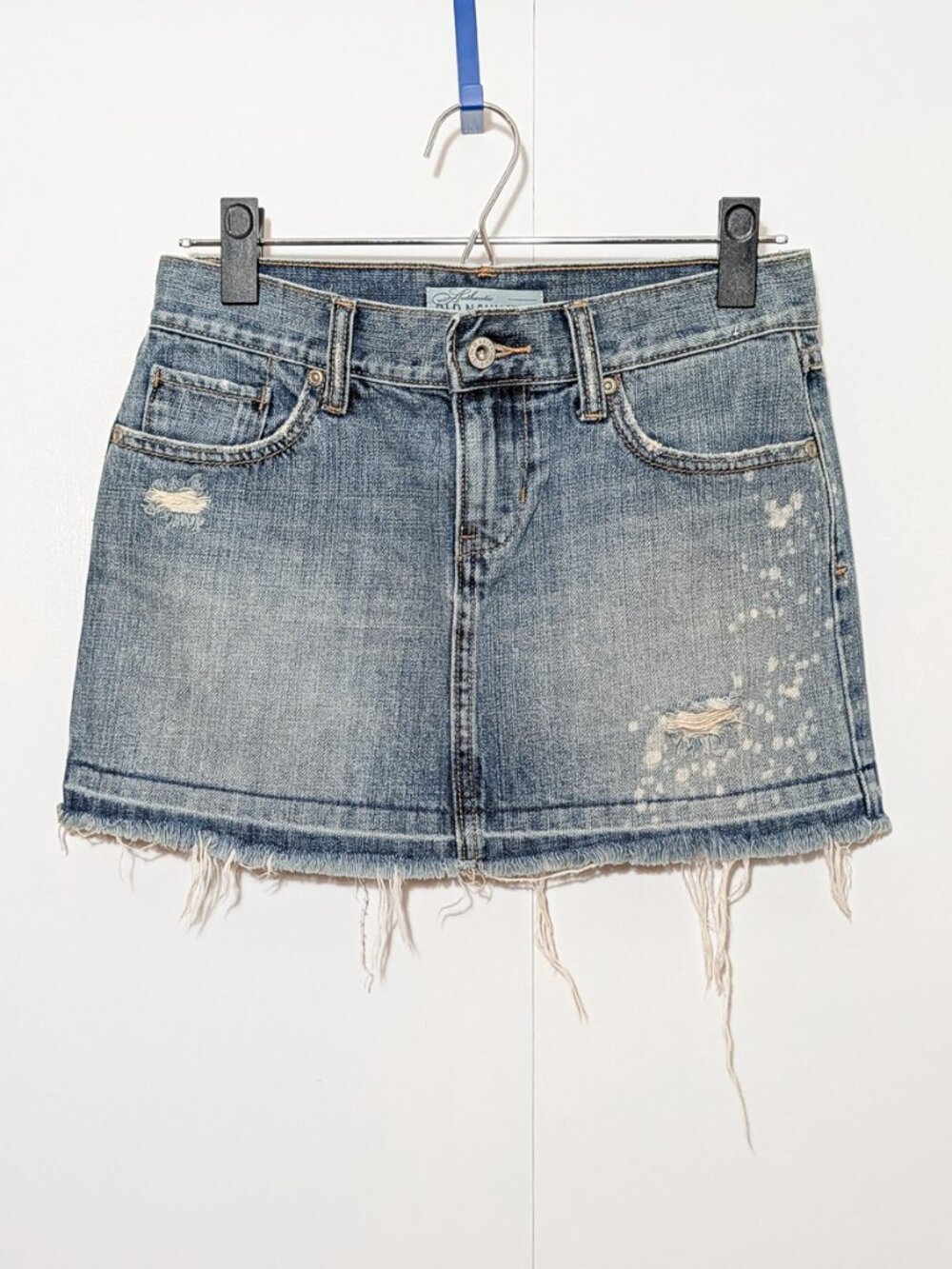 Distressed Denim Mini Skirt